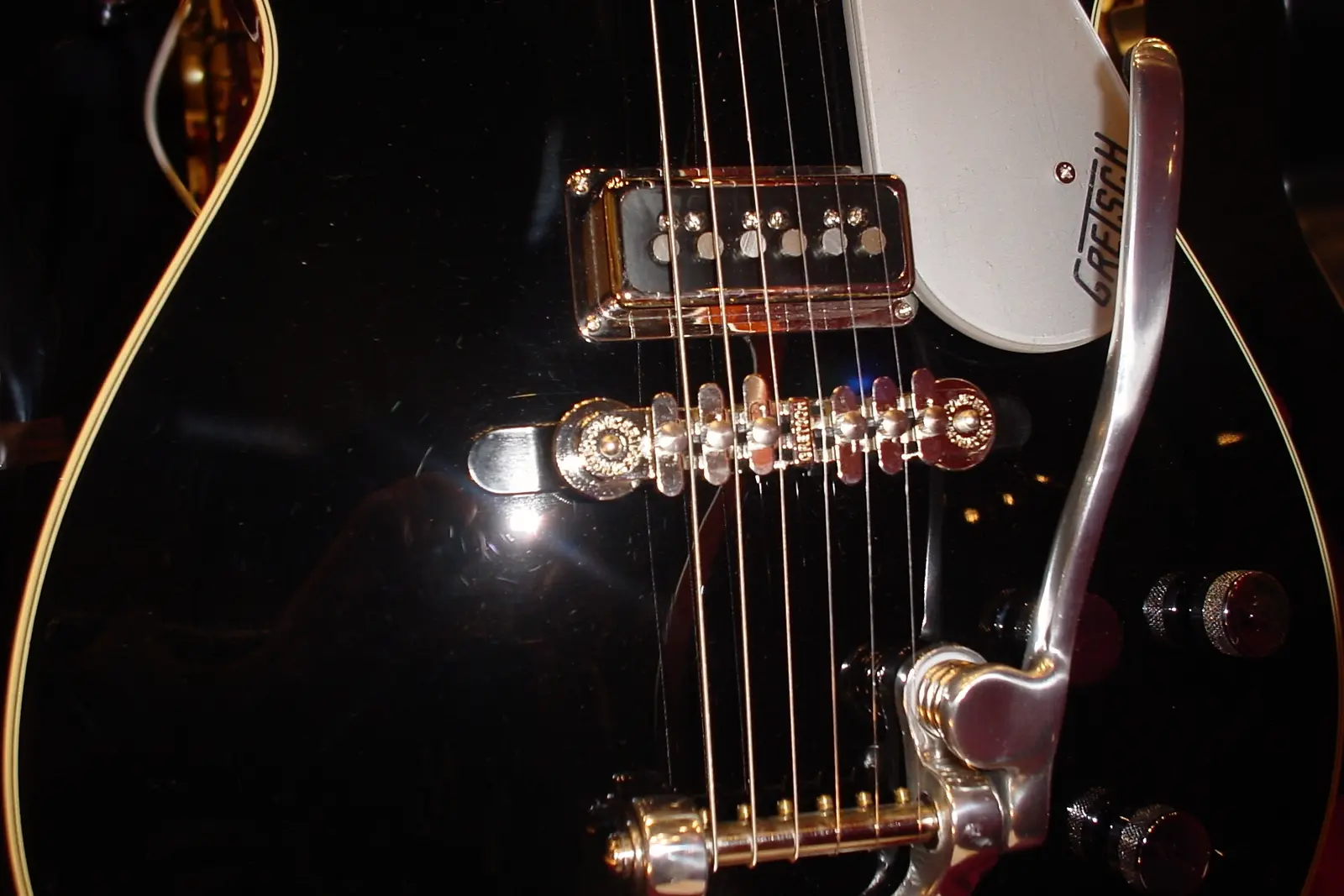 Guitare Gretsch Duo Jet noire avec vibrato Bigsby